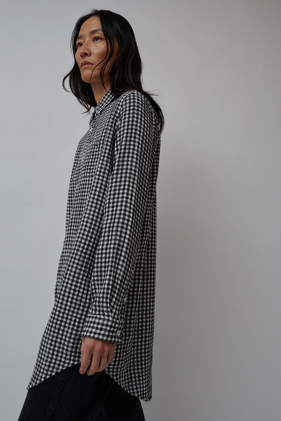 Sultan Wash Maria Shirt in Vichy Noir and Ecru sold by No. 6 product image thumbnail 3