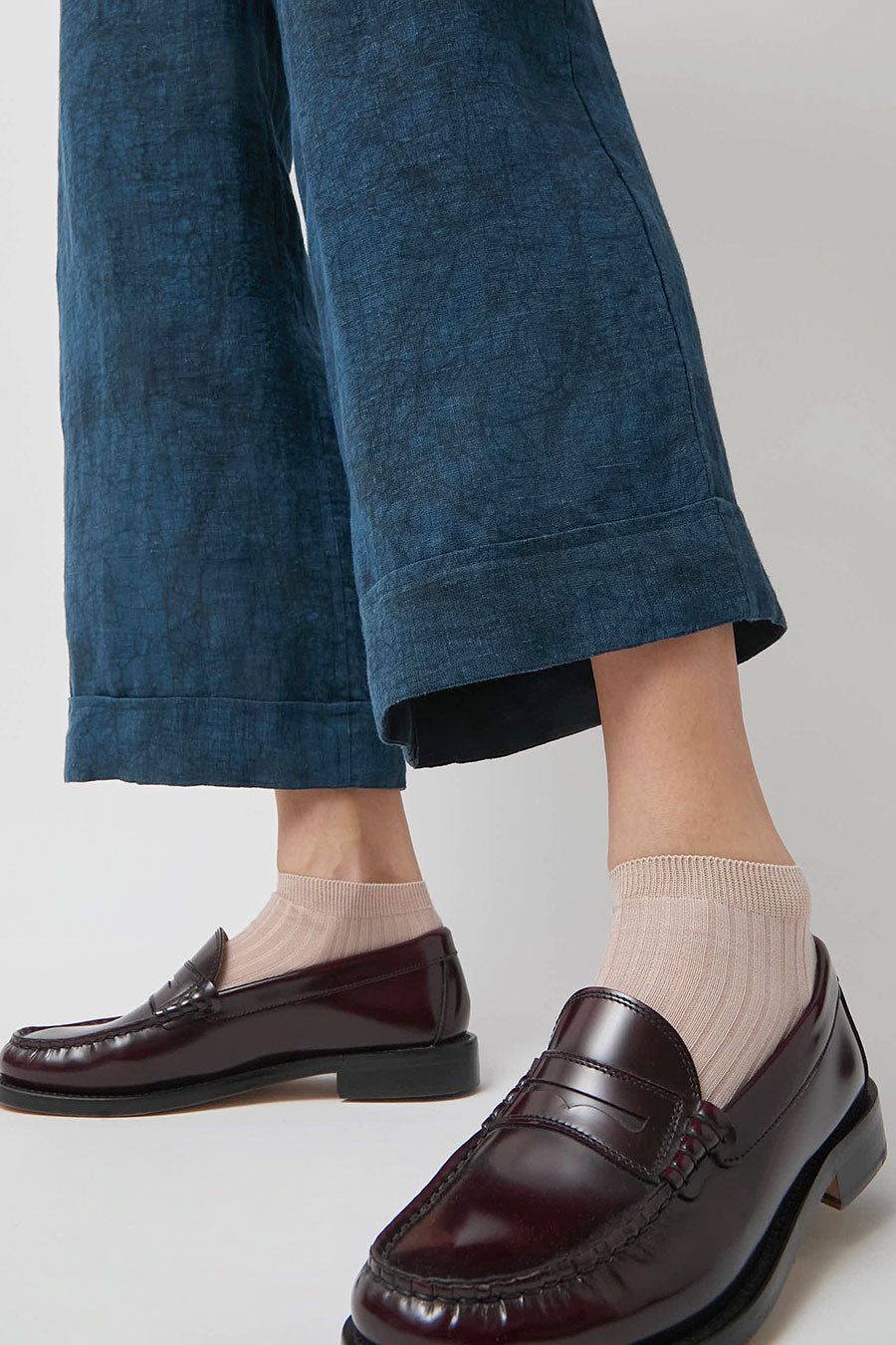 Maria La Rosa Ribbed Short Bio Cotton Socks in Shell sold by No. 6