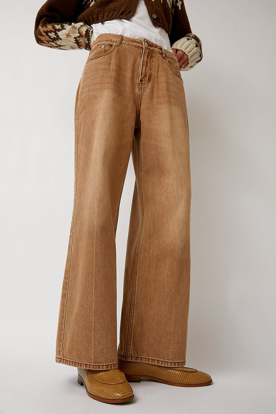Salty Pebble Dyeing Pants in Brown sold by No. 6 product image thumbnail 2