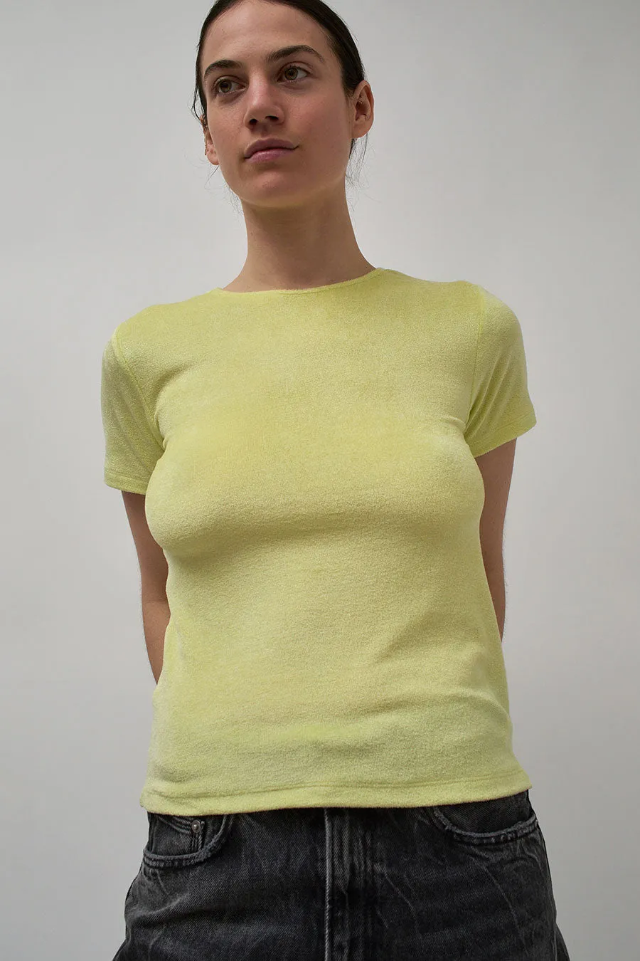 Baserange Omo Tee in Lime sold by No. 6