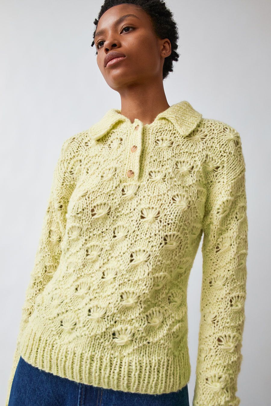 Kotika Shell Polo Sweater in Light Green sold by No. 6 product image thumbnail 2