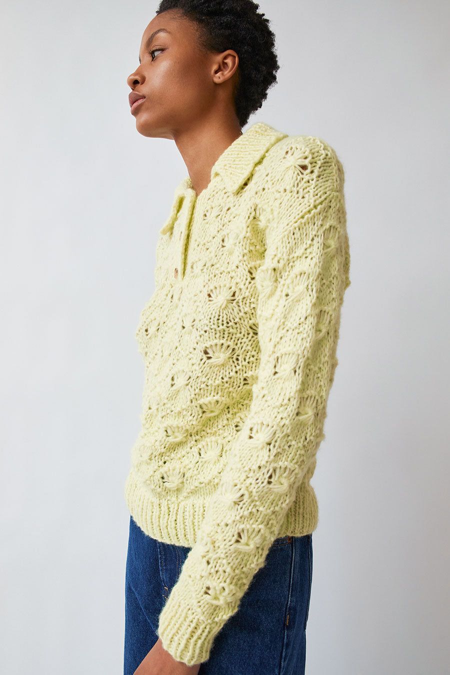 Kotika Shell Polo Sweater in Light Green sold by No. 6 product image thumbnail 4