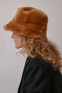 Muhlbauer Pol Bucket Hat in Gold Lambskin sold by No. 6