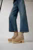 No.6 5" Pull On Shearling Clog Boot on Mid Tread in Bone Suede on White Base sold by No. 6