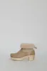 No.6 5" Pull On Shearling Clog Boot on Mid Tread in Bone Suede on White Base sold by No. 6
