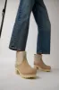 No.6 5" Pull On Shearling Clog Boot on Mid Tread in Bone Suede on White Base sold by No. 6