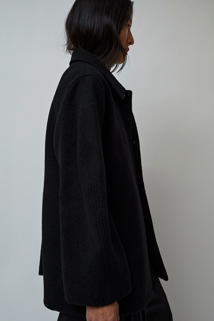 Amomento Hourglass Half Coat in Black | Parallel