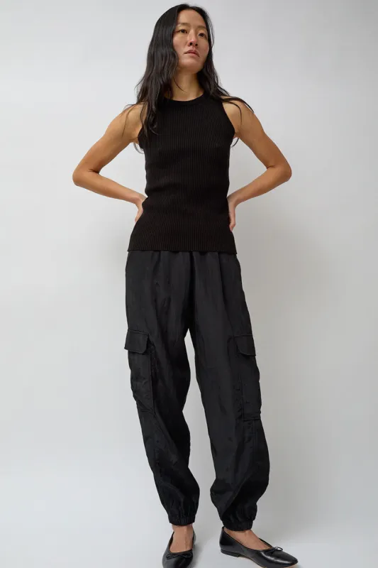 Mijeong Park Lightweight Cargo Pants in Black made by No. 6