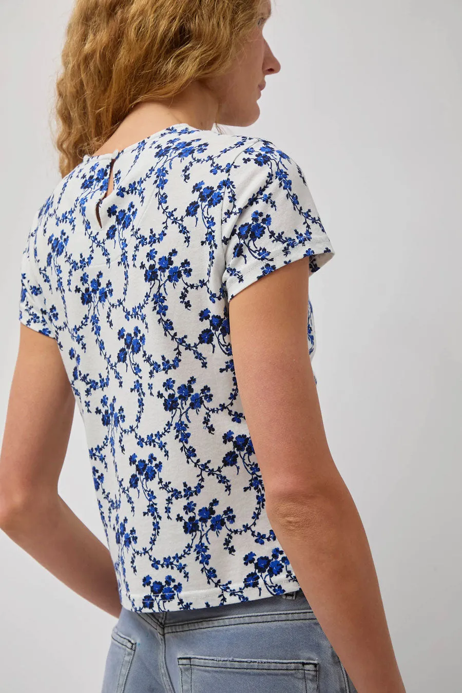 No.6 Tara Top in White and Blue Trellis sold by No. 6 product image thumbnail 2