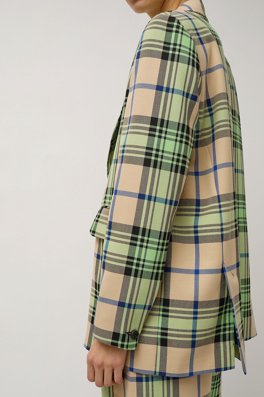 Henrik Vibskov Note Blazer in Mint Beige Checks sold by No. 6 product image thumbnail 5