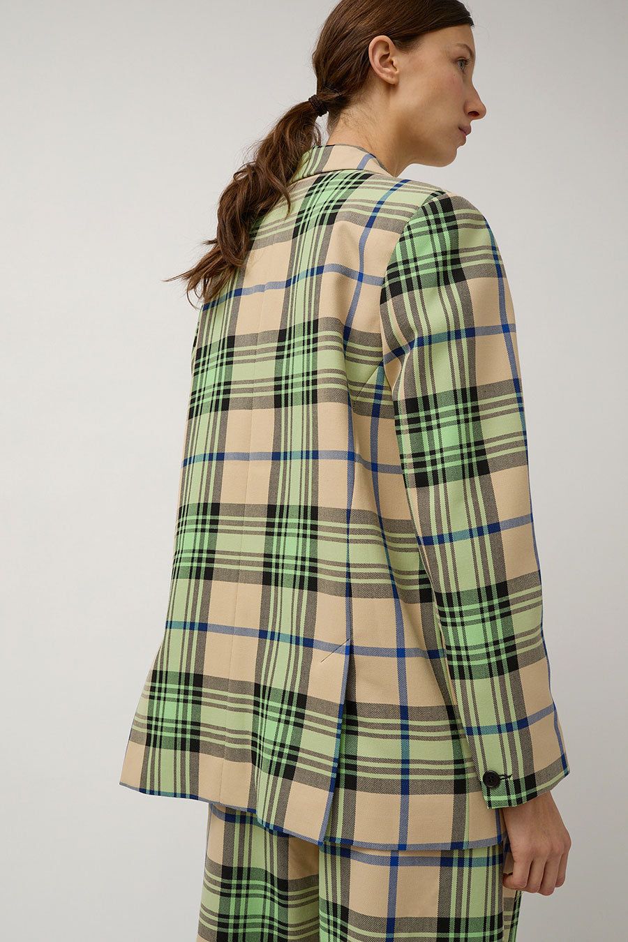 Henrik Vibskov Note Blazer in Mint Beige Checks sold by No. 6 product image thumbnail 4