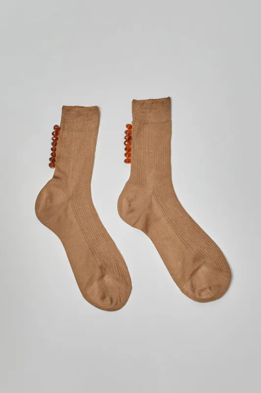 Maria La Rosa Oysters Socks in Nocciola sold by No. 6