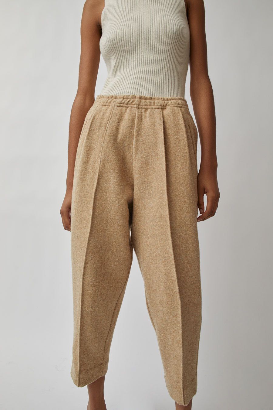 Modern Weaving Relaxed Lean Trouser in Beige Wooly sold by No. 6