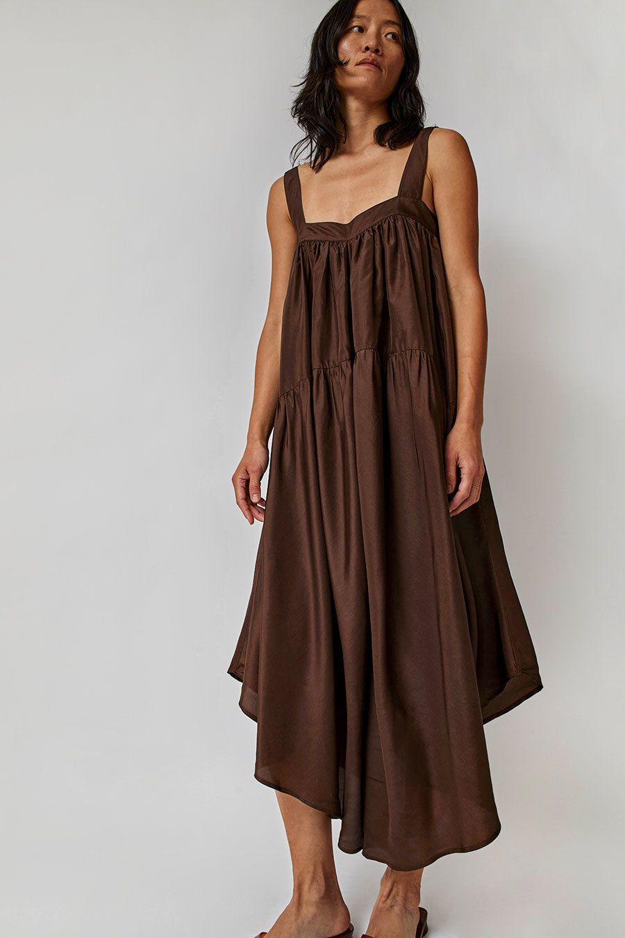 Anaak Deia Tiered Handkerchief Dress in Cacao sold by No. 6 product image thumbnail 4