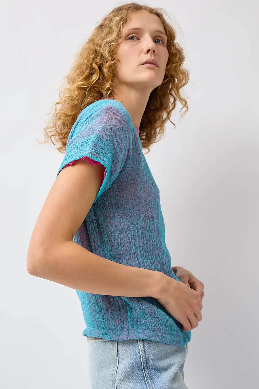 Halo Labels Gauze T-Shirt in Acai sold by No. 6 product image thumbnail 4