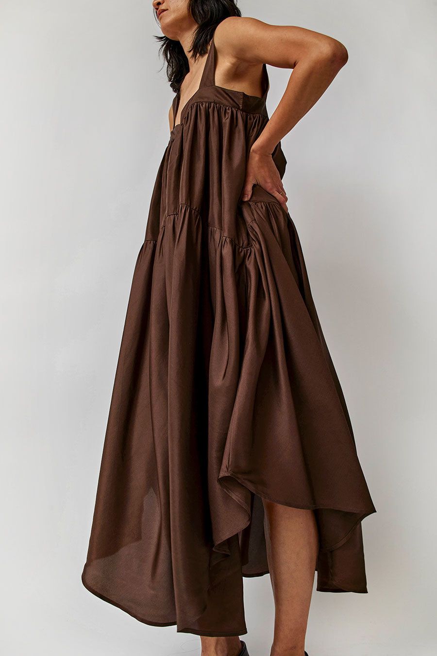Anaak Deia Tiered Handkerchief Dress in Cacao sold by No. 6 product image thumbnail 3