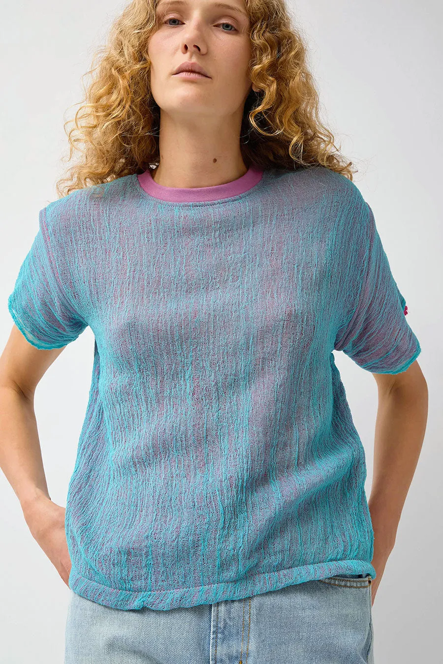 Halo Labels Gauze T-Shirt in Acai sold by No. 6 product image thumbnail 2