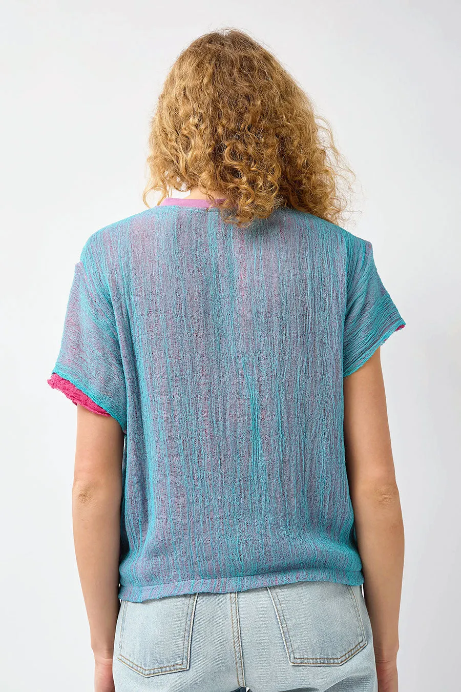 Halo Labels Gauze T-Shirt in Acai sold by No. 6 product image thumbnail 5