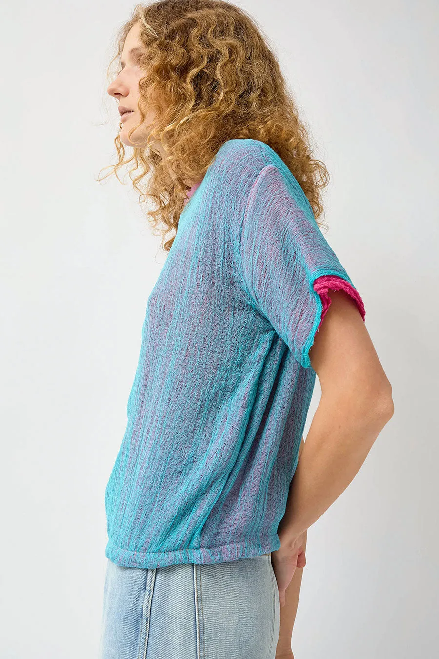 Halo Labels Gauze T-Shirt in Acai sold by No. 6 product image thumbnail 3