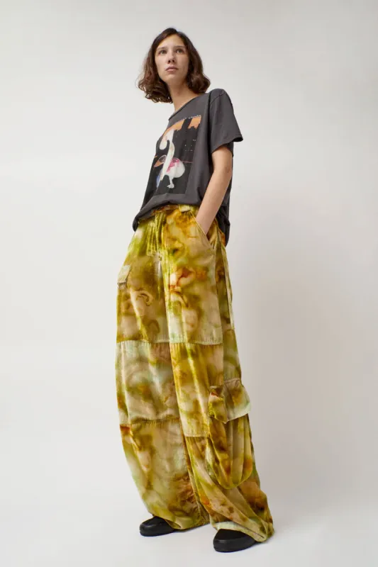 Collina Strada Lawn Cargo Pant in Sage Molten Floral made by Collina Strada