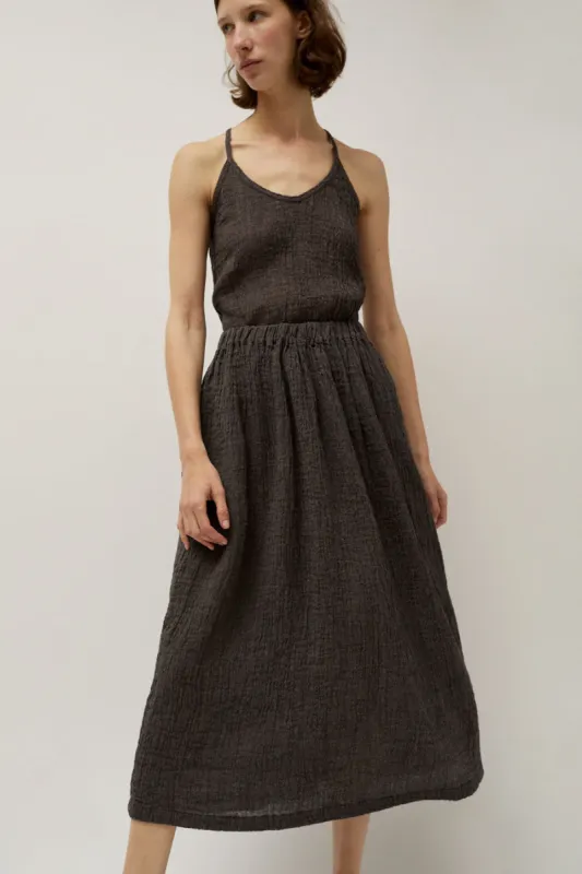 Black Crane Classic Skirt in Grey Navy sold by No. 6