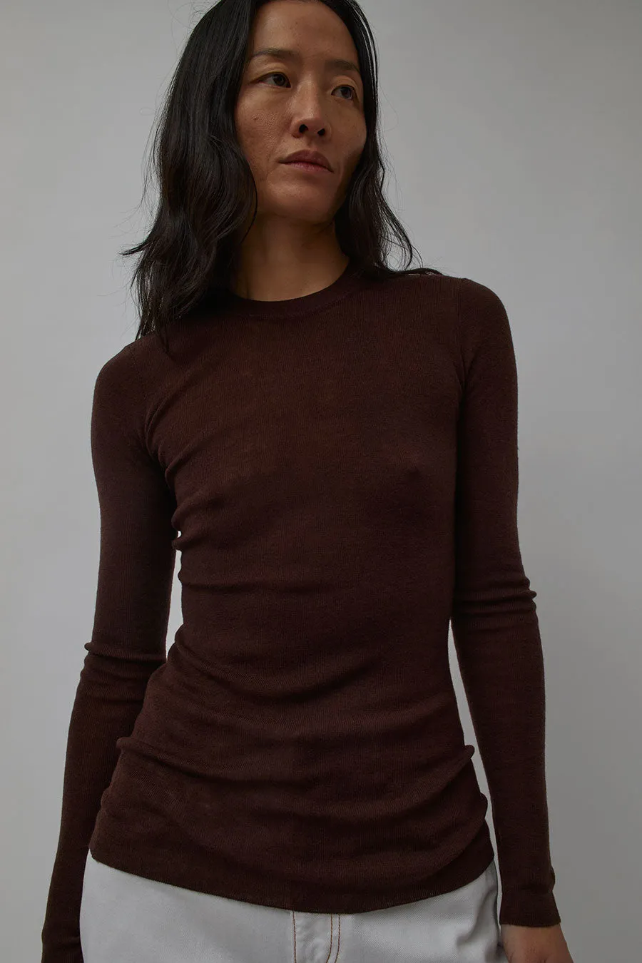 6397 Skinny Rib Crew in Brown sold by No. 6 product image thumbnail 3