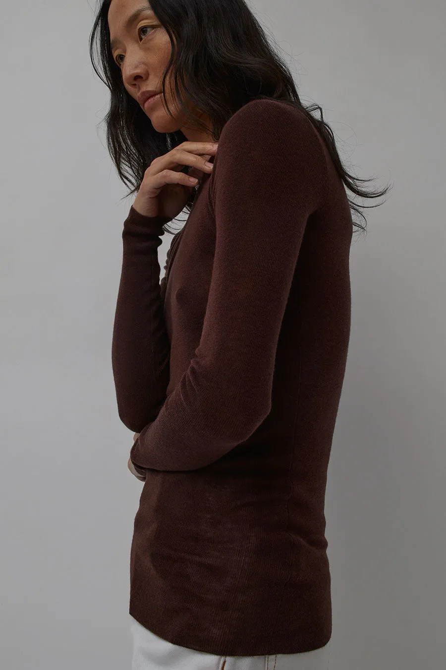 6397 Skinny Rib Crew in Brown sold by No. 6 product image thumbnail 4