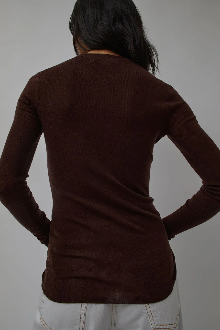 6397 Skinny Rib Crew in Brown sold by No. 6 product image thumbnail 5