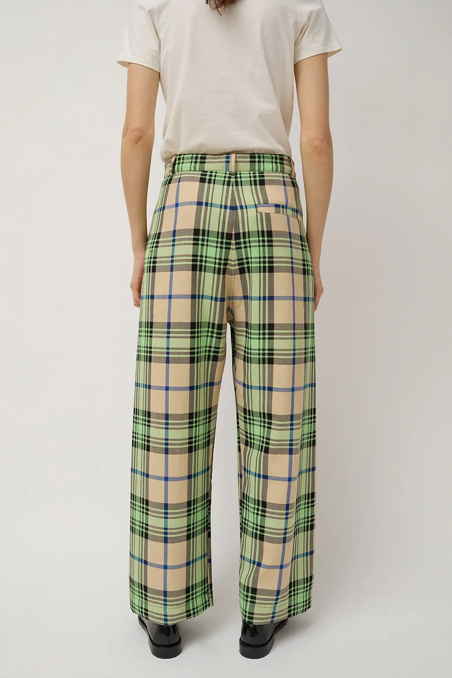 Henrik Vibskov Post Pant in Mint Beige Checks sold by No. 6 product image thumbnail 5