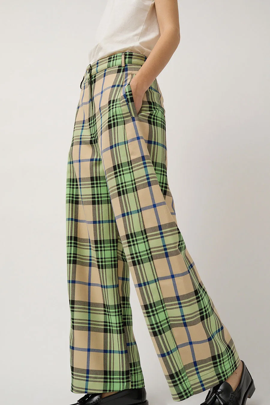 Henrik Vibskov Post Pant in Mint Beige Checks sold by No. 6 product image thumbnail 3