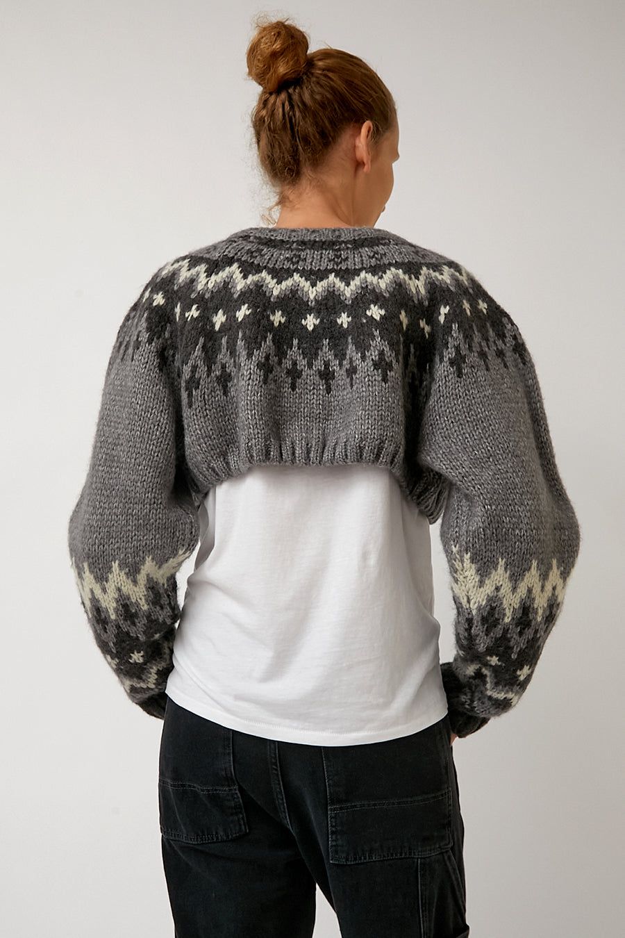 Salty Pebble Nordic Bolero Cardigan in Melange Grey sold by No. 6 product image thumbnail 5