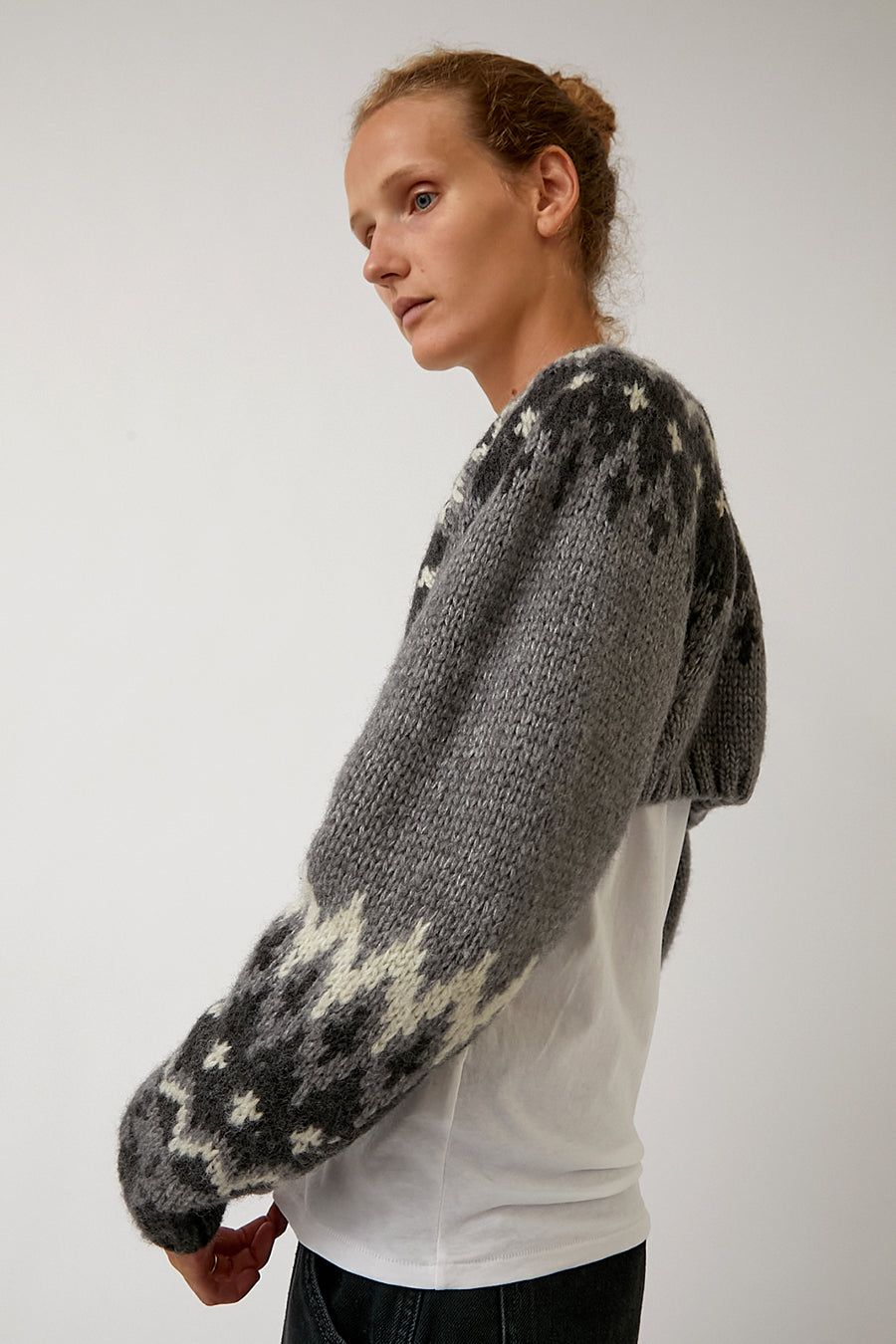Salty Pebble Nordic Bolero Cardigan in Melange Grey sold by No. 6 product image thumbnail 4
