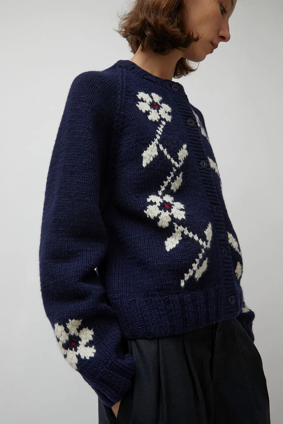 YMC Atomic Flower Cardigan in Navy sold by No. 6 product image thumbnail 5