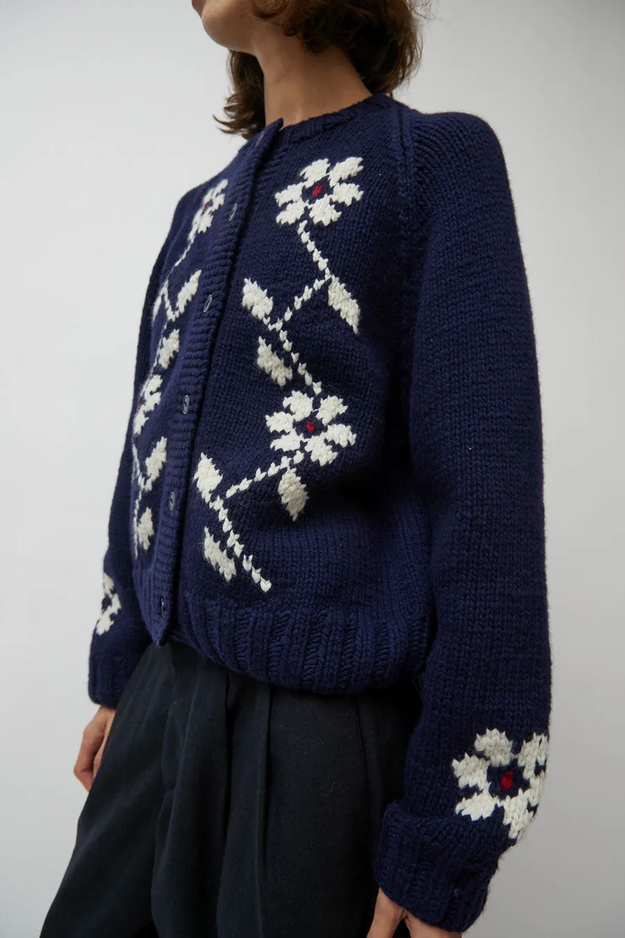 YMC Atomic Flower Cardigan in Navy sold by No. 6 product image thumbnail 4