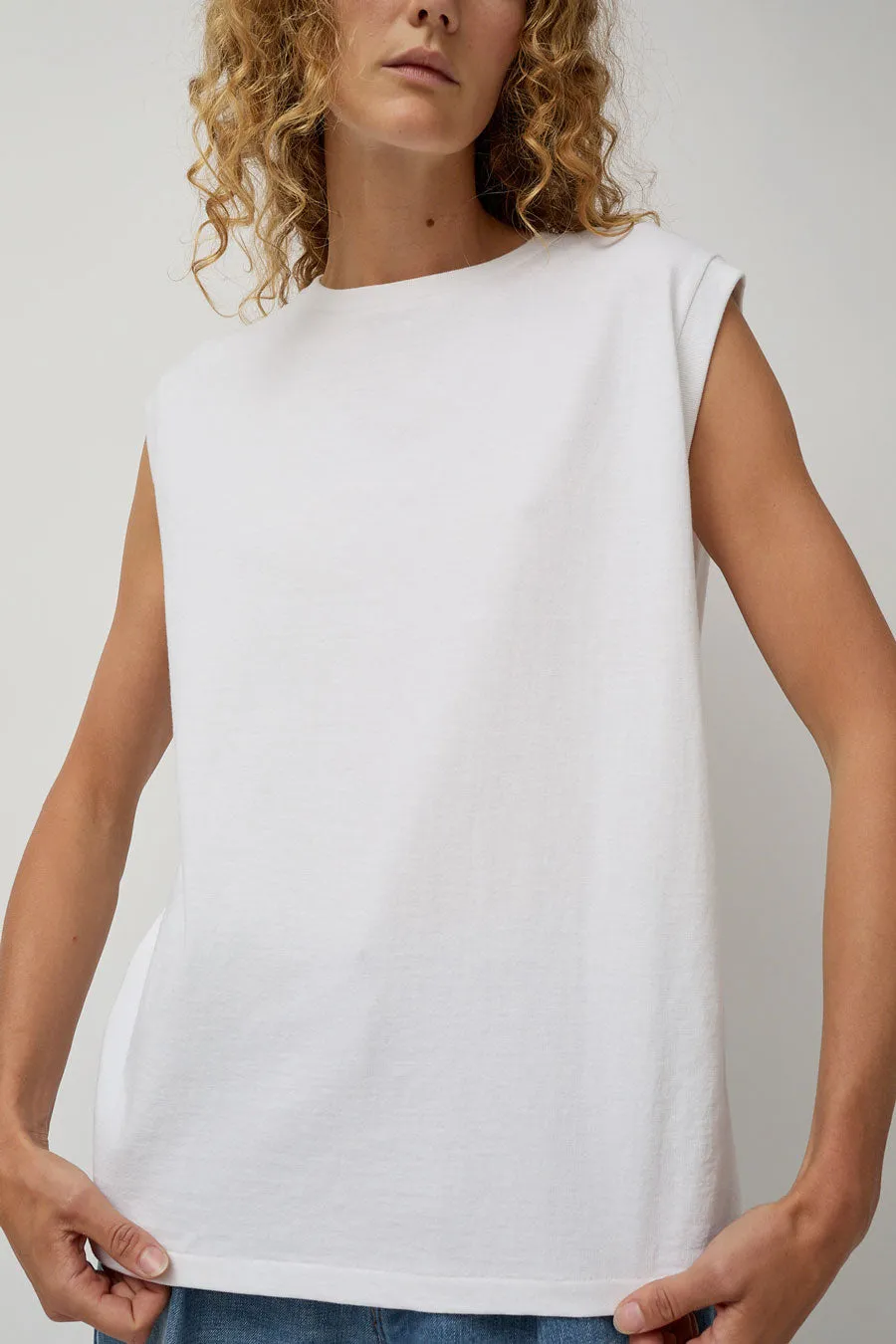 Batoner Meriyasu Sleeveless Top in White sold by No. 6 product image thumbnail 4