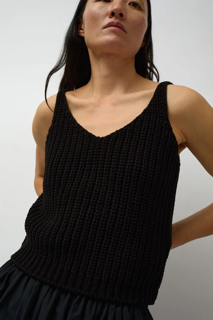 Mijeong Park Cotton Blend Knit Tank in Black sold by No. 6 product image thumbnail 2