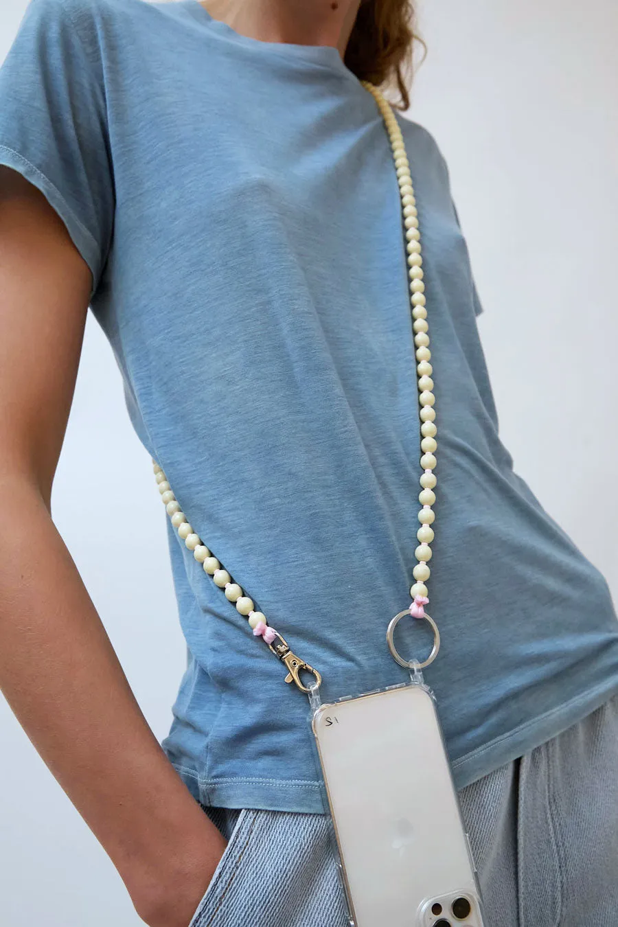 Ina Seifart Handykette Iphone Necklace in Opal with Rose Thread sold by No. 6 product image thumbnail 2