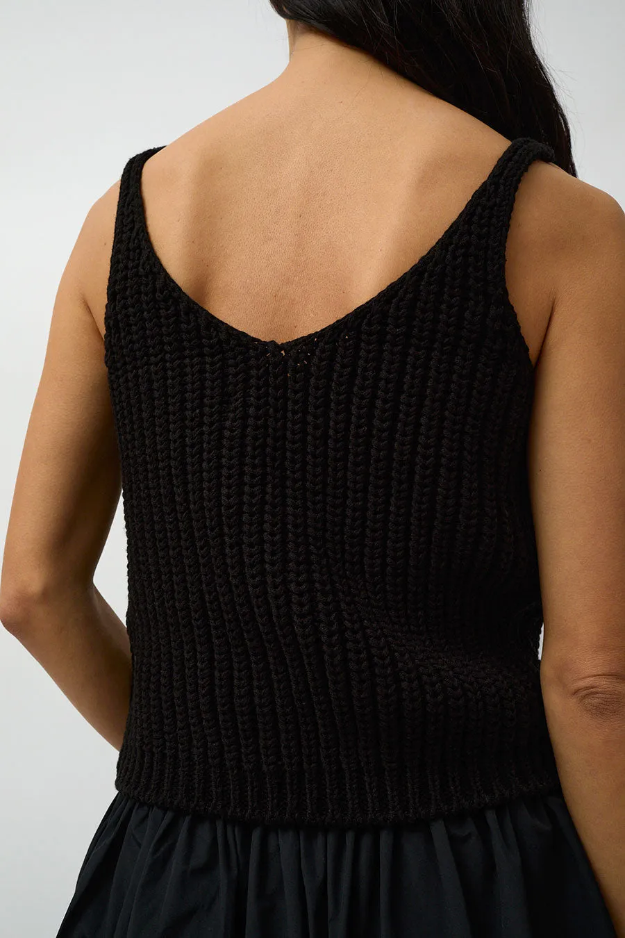 Mijeong Park Cotton Blend Knit Tank in Black sold by No. 6 product image thumbnail 3