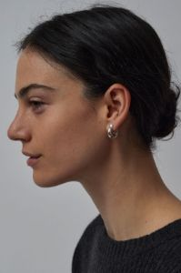 Annika Inez Ample Hinge Small Hoops in Silver | Parallel