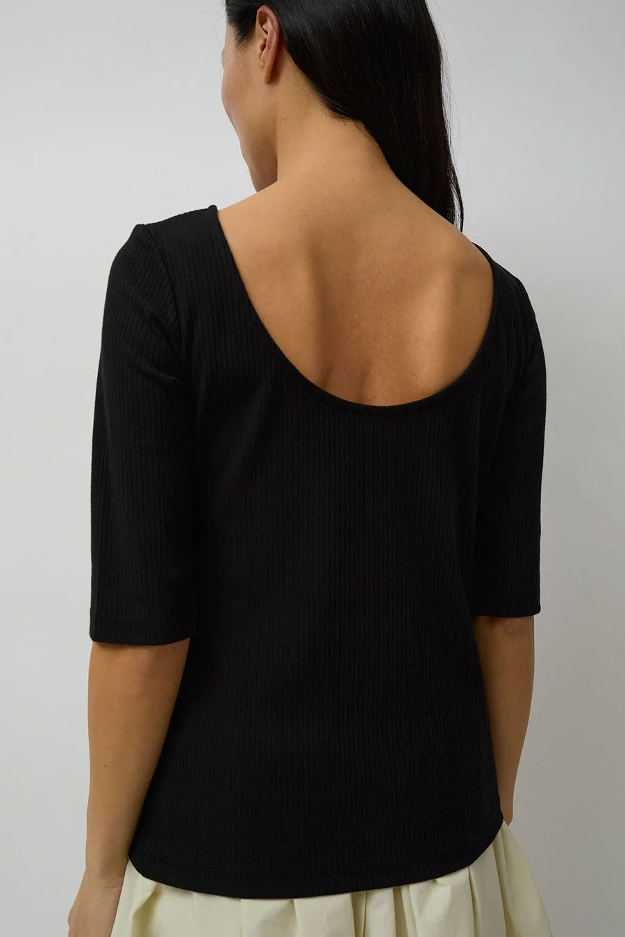 Mijeong Park Scoop Back Ribbed Top in Black sold by No. 6 product image thumbnail 2