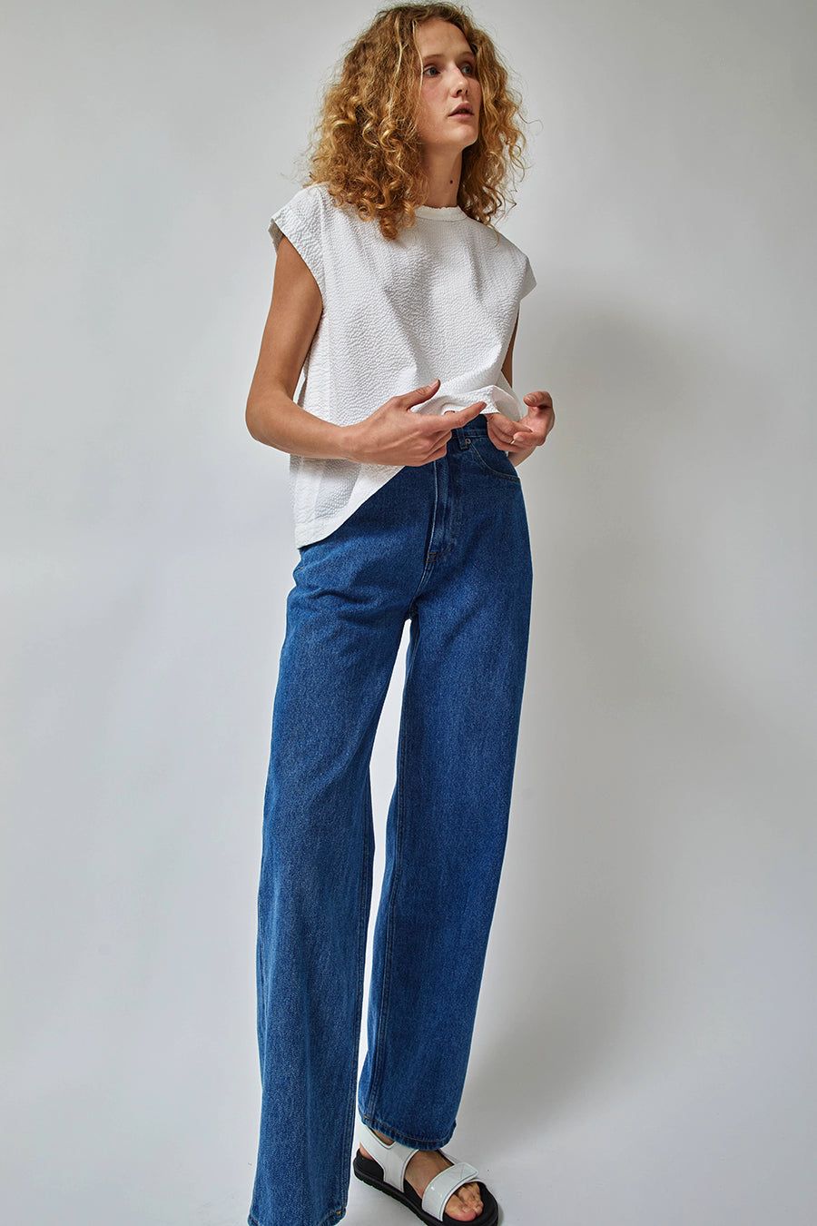 Girls of Dust Gardener Top in White Seersucker sold by No. 6 product image thumbnail 5