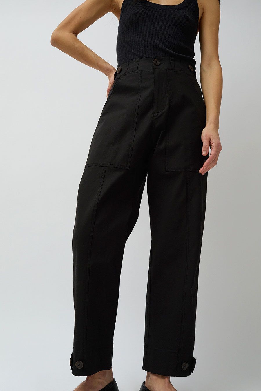 Mijeong Park Cropped Workwear Pants in Black sold by No. 6 product image thumbnail 2