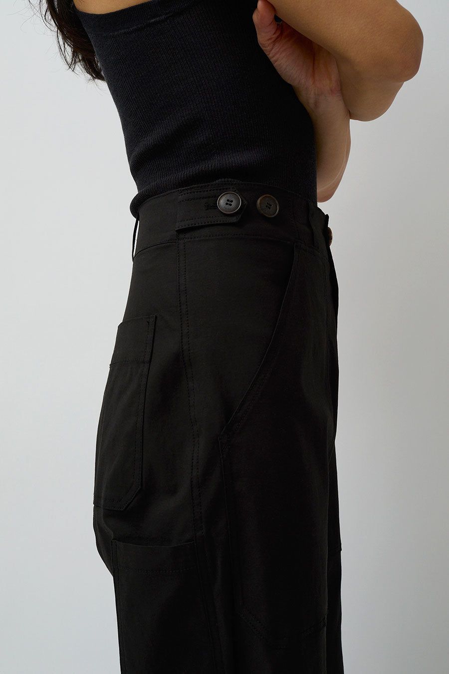 Mijeong Park Cropped Workwear Pants in Black sold by No. 6 product image thumbnail 3