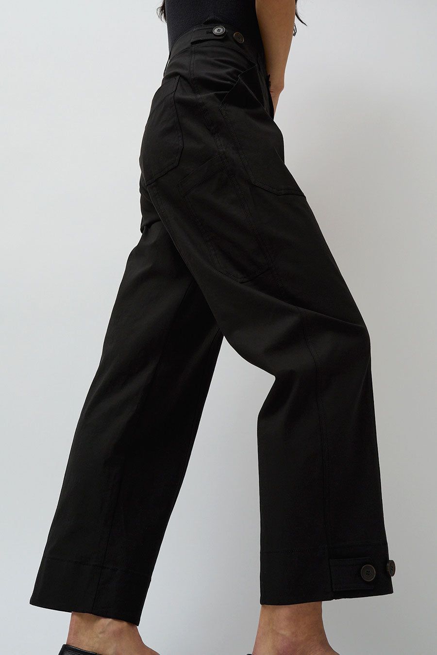 Mijeong Park Cropped Workwear Pants in Black sold by No. 6 product image thumbnail 5