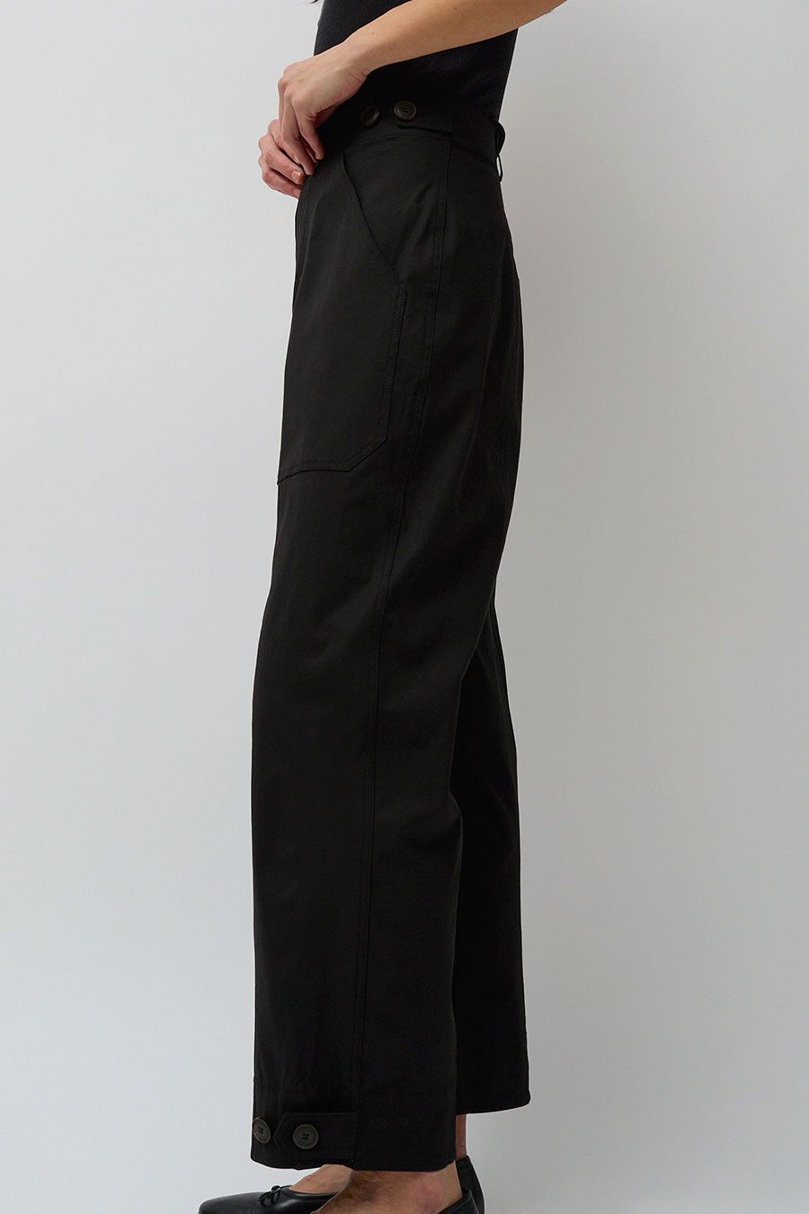 Mijeong Park Cropped Workwear Pants in Black sold by No. 6 product image thumbnail 4