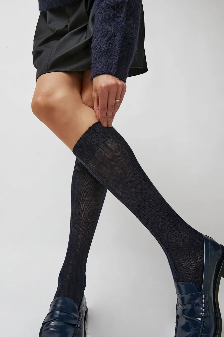Maria La Rosa College Socks in Navy sold by No. 6
