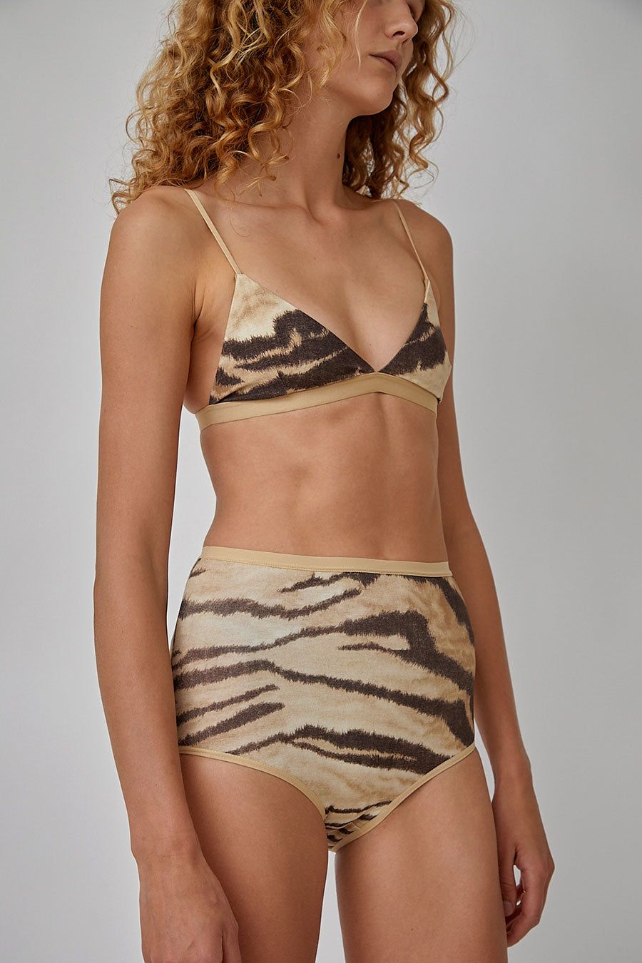 Baserange Highwaist Bell Pants in Tiger Print sold by No. 6