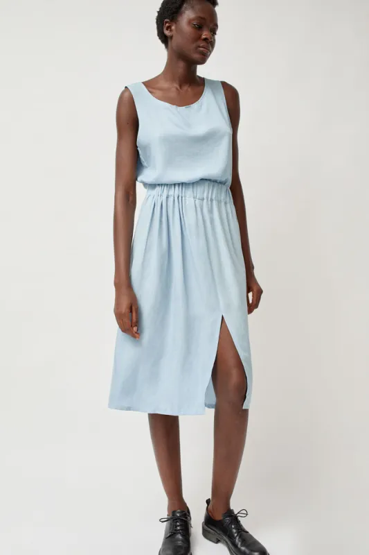 Vladimir Karaleev Basic Skirt in Light Blue Tencel sold by No. 6