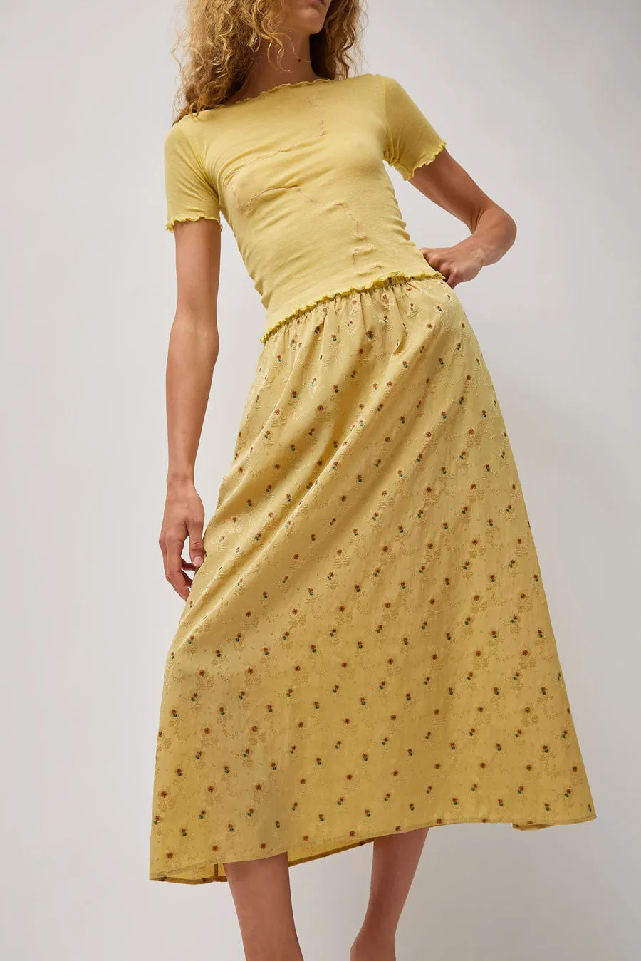 CORDERA Silk Floral Skirt in Jojoba sold by No. 6