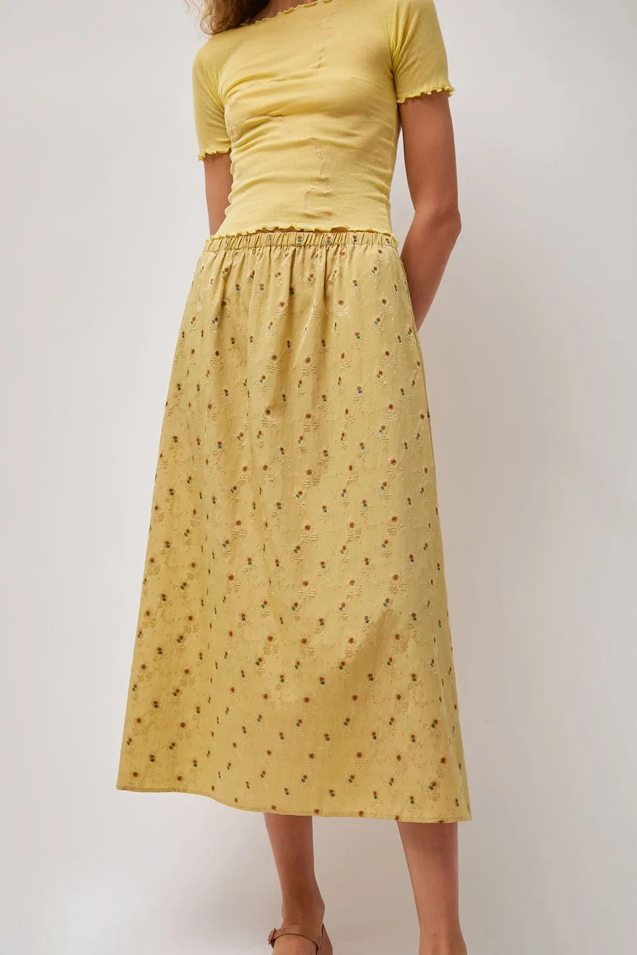 CORDERA Silk Floral Skirt in Jojoba sold by No. 6 product image thumbnail 5
